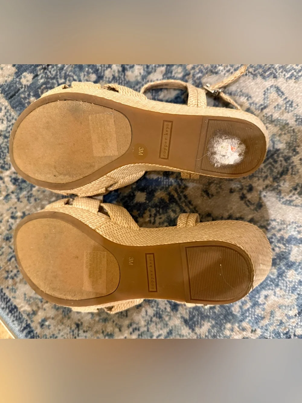 Copper Key Girls' Beige Braided Bow Sandals - Ankle Strap